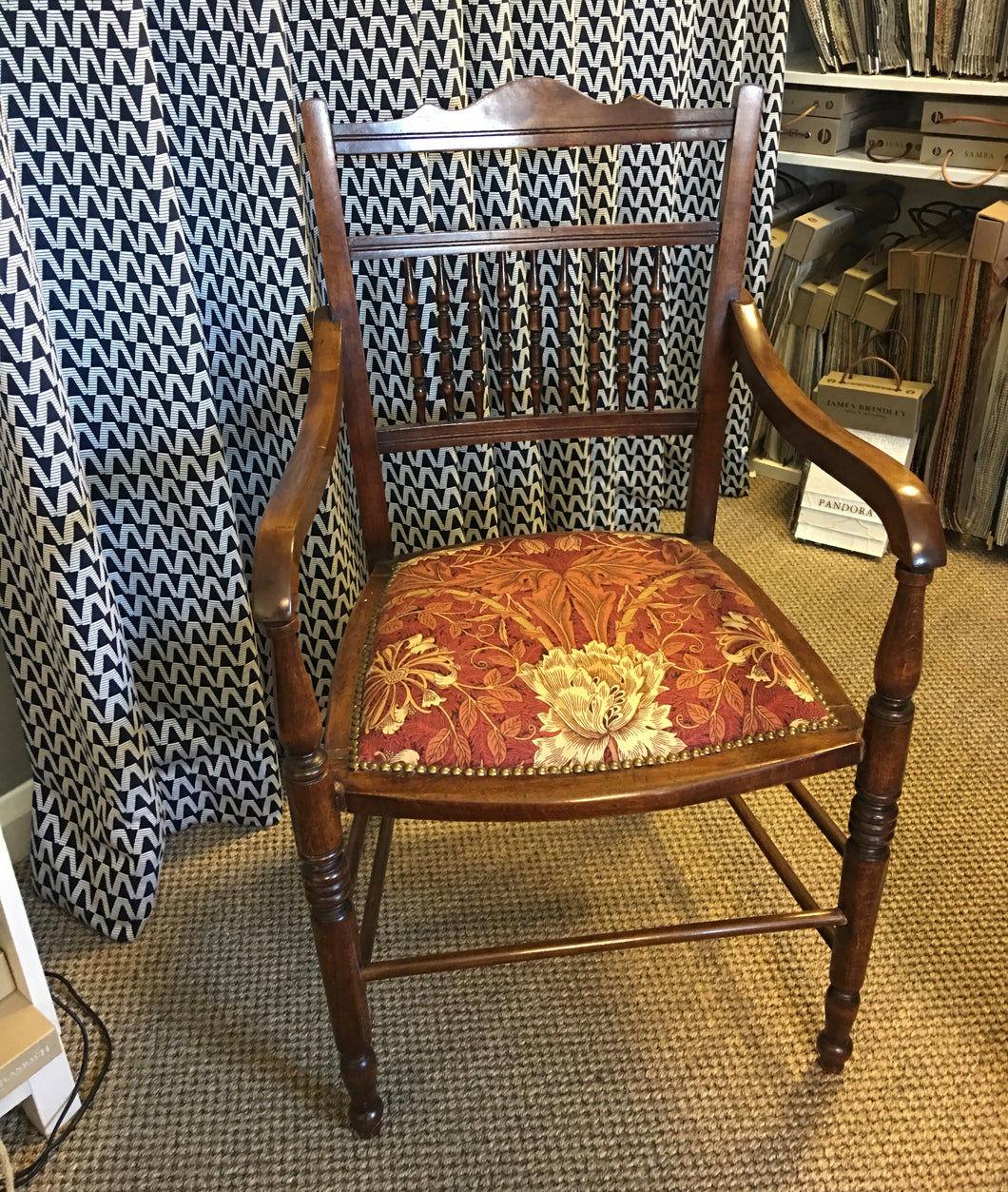 Edwardian Turned Spindle Carver Style Chair